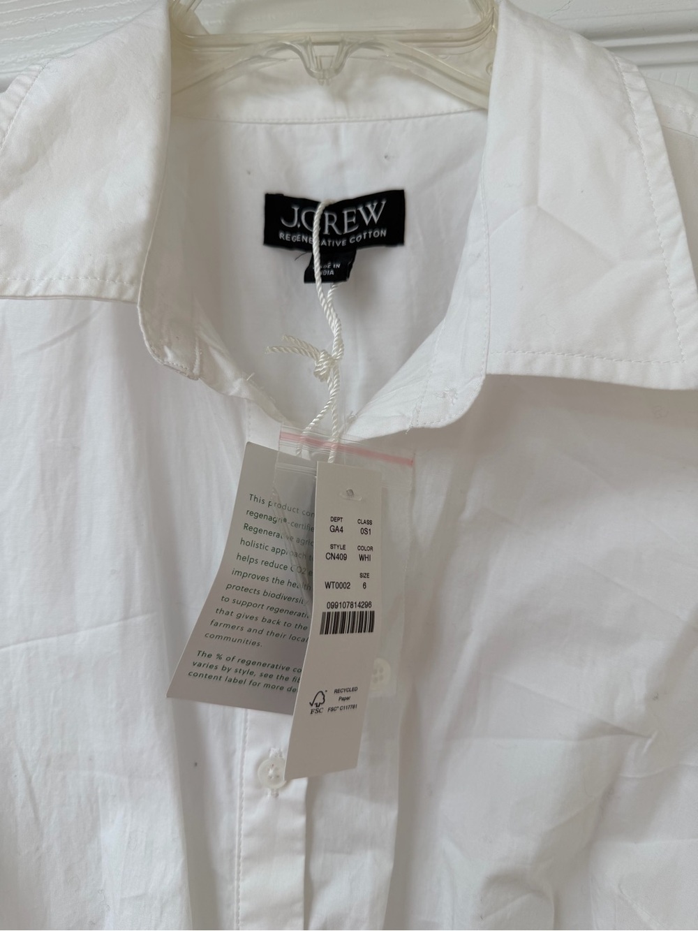 NWT J. Crew White Cotton Button-Up maxi dress - women’s size 6 - Picture 3 of 4